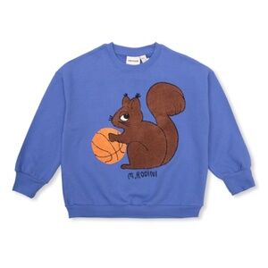 Mini Rodini Sweatshirt with Squirrel Motif in Blue